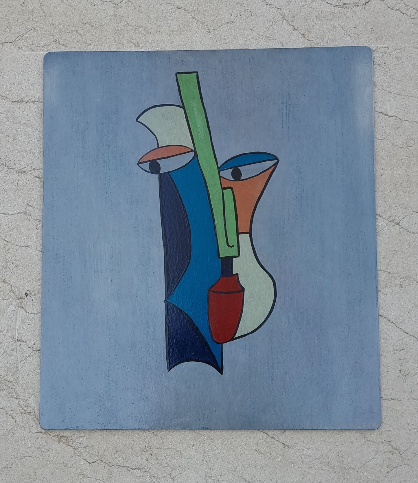 Whimsical Watcher – Hand-Painted Minimal Form