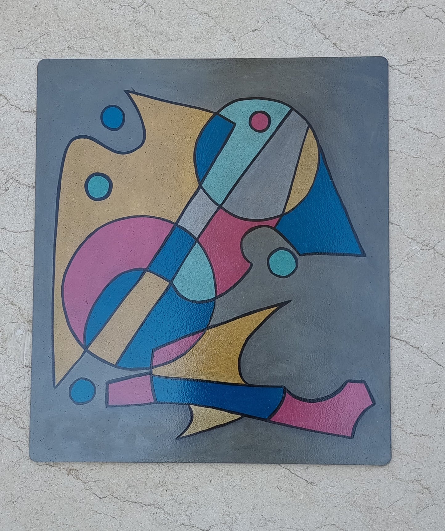 Geometric Flight – Hand-Painted Abstract Shapes