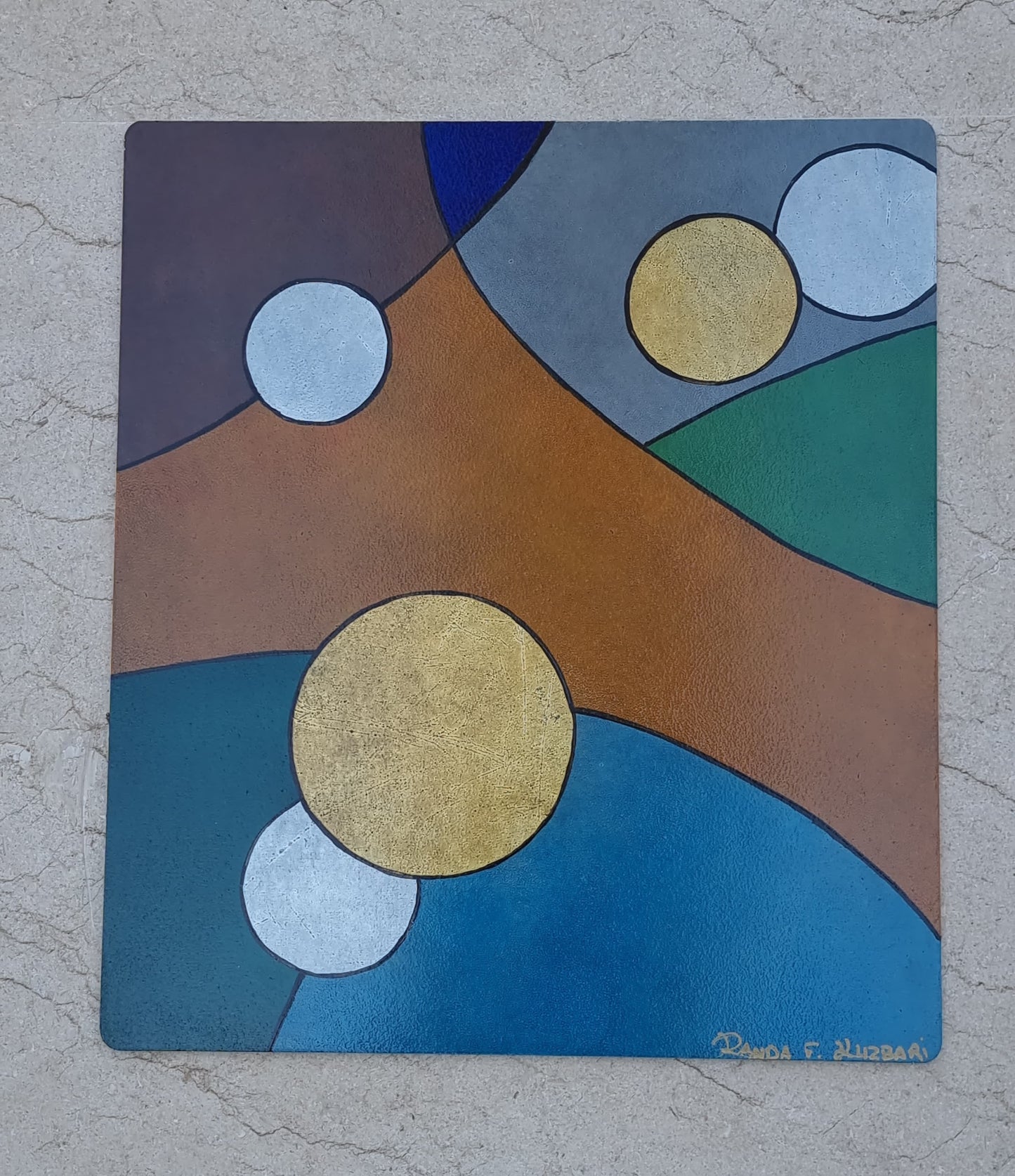 Celestial Currents – Hand-Painted Abstract Composition