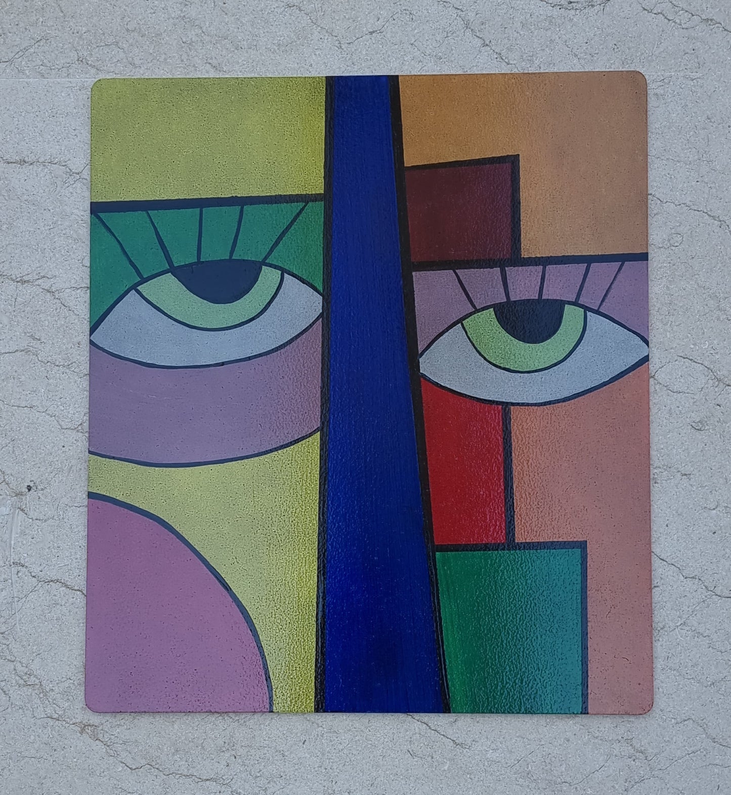 Hand-Painted Minimalist Face Line Drawing