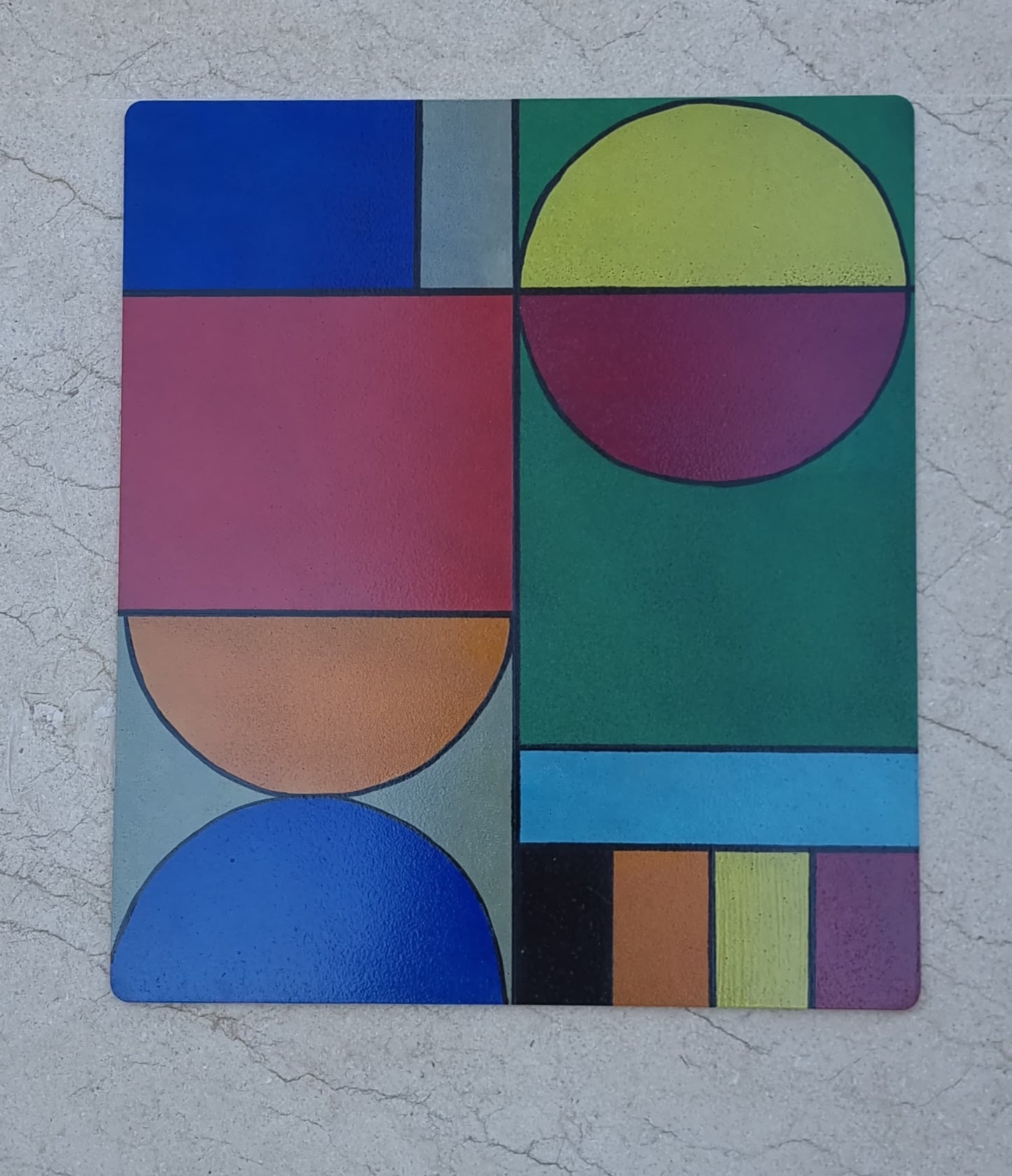 Hand-Painted Bold Geometric Portrait