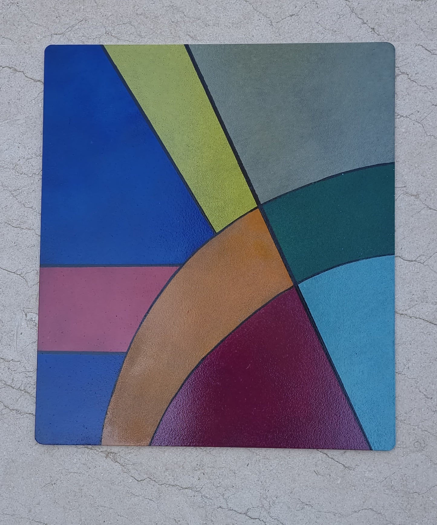 Hand-Painted Color Burst Composition