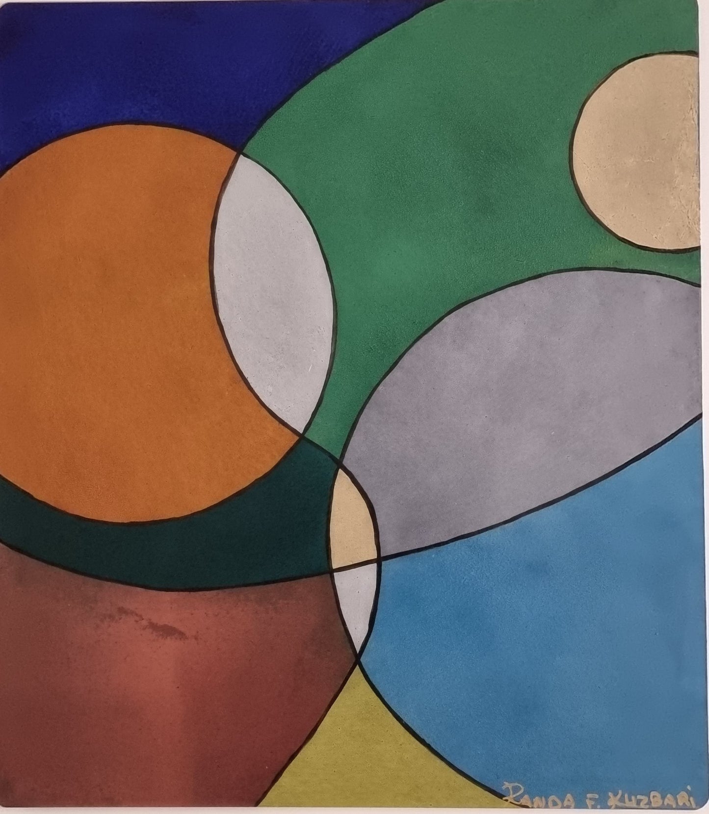 Hand-Painted Abstract Mosaic Expression