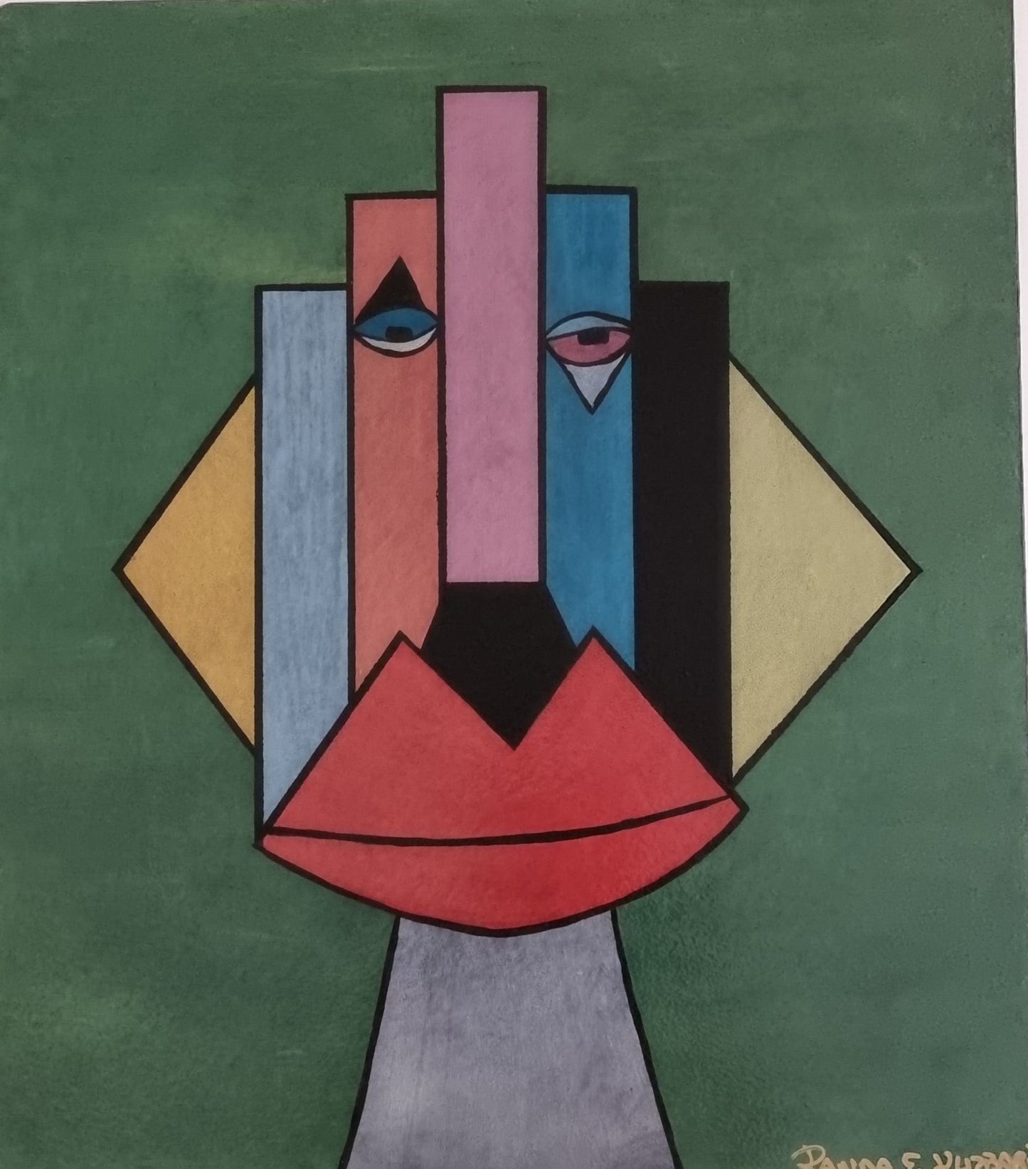 Hand-Painted Bold Gaze in Color Blocks