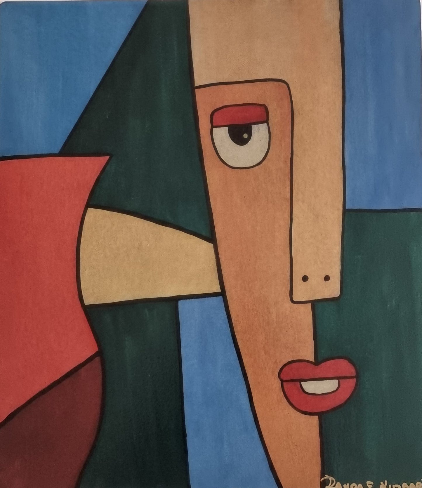 Hand-Painted Bold Gaze in Color Blocks