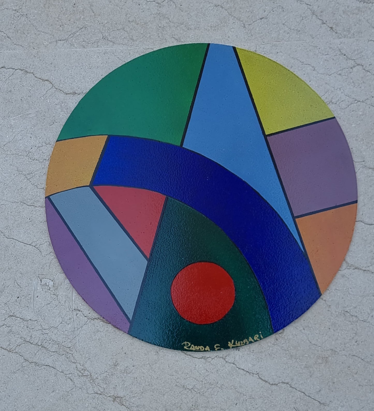 Prism Facets – Hand-Painted Round Placemat