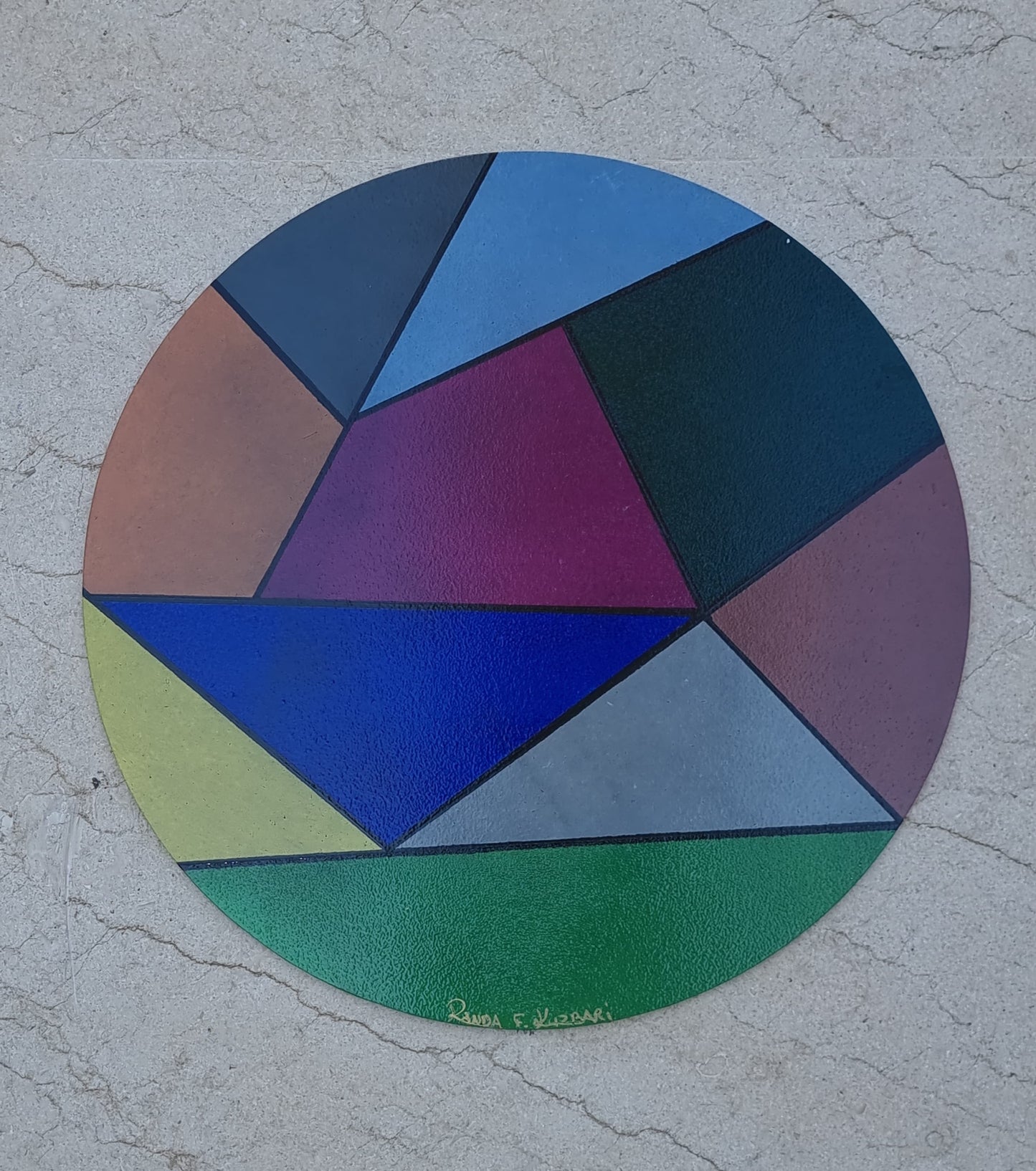 Golden Arc – Hand-Painted Round Placemat