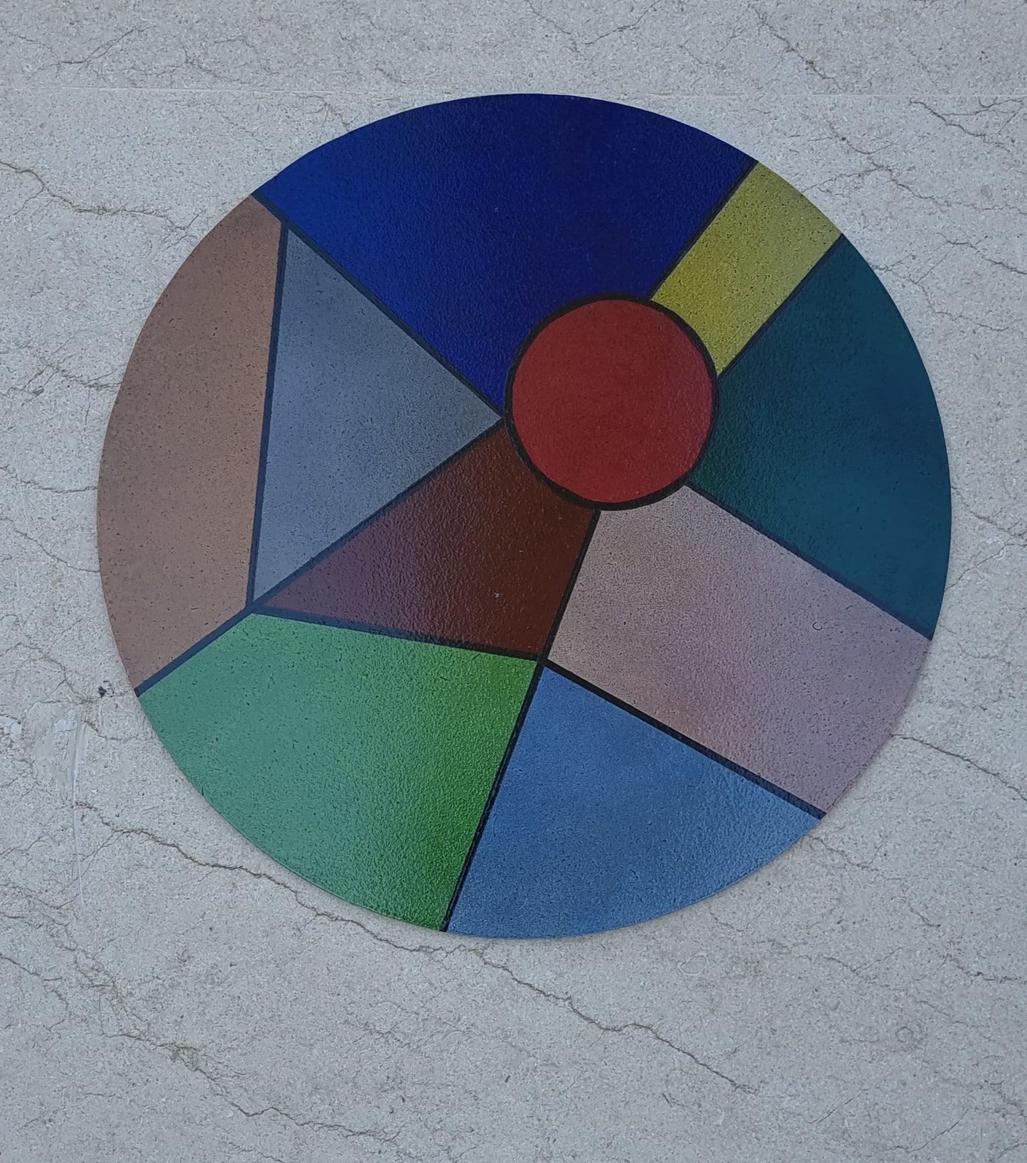 Golden Horizon – Hand-Painted Round Placemat