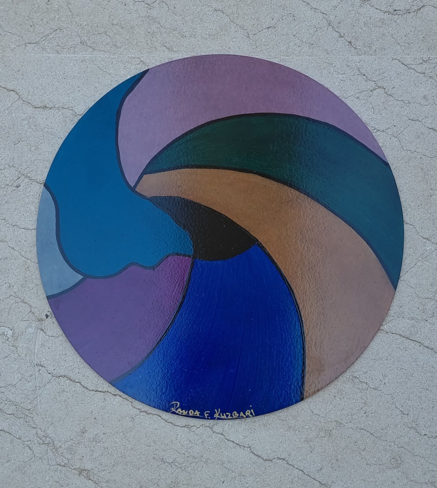 Modern Sunrise – Hand-Painted Round Placemat