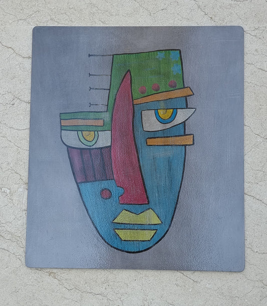 Coded Expression – Hand-Painted Symbolic Face