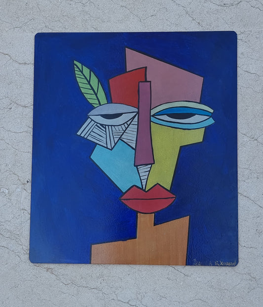 Tribal Mind – Hand-Painted Geometric Portrait