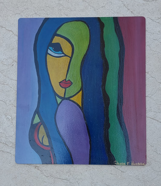 Split Personality – Hand-Painted Abstract Face