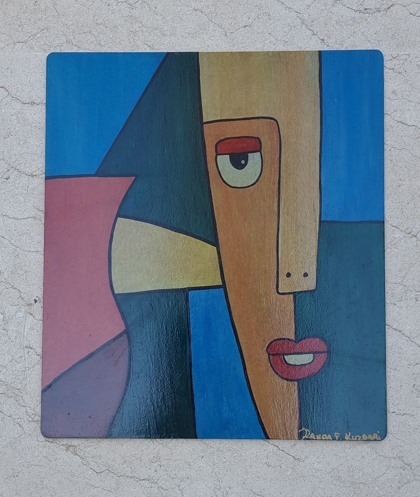 Face in Fragments – Hand-Painted Abstract Portrait