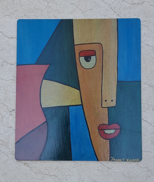 Face in Fragments – Hand-Painted Abstract Portrait