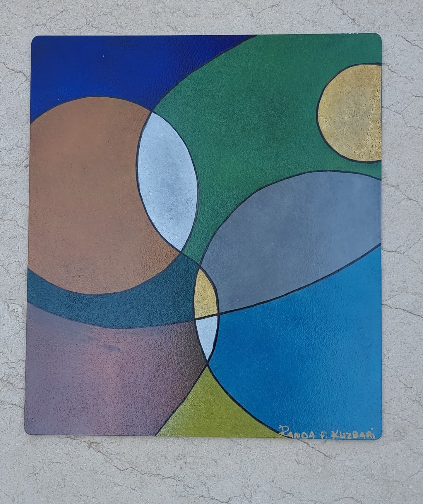 Whimsical Circuitry – Hand-Painted Abstract Line Art
