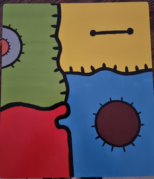Patchwork Thoughts – Hand-Painted Abstract Composition