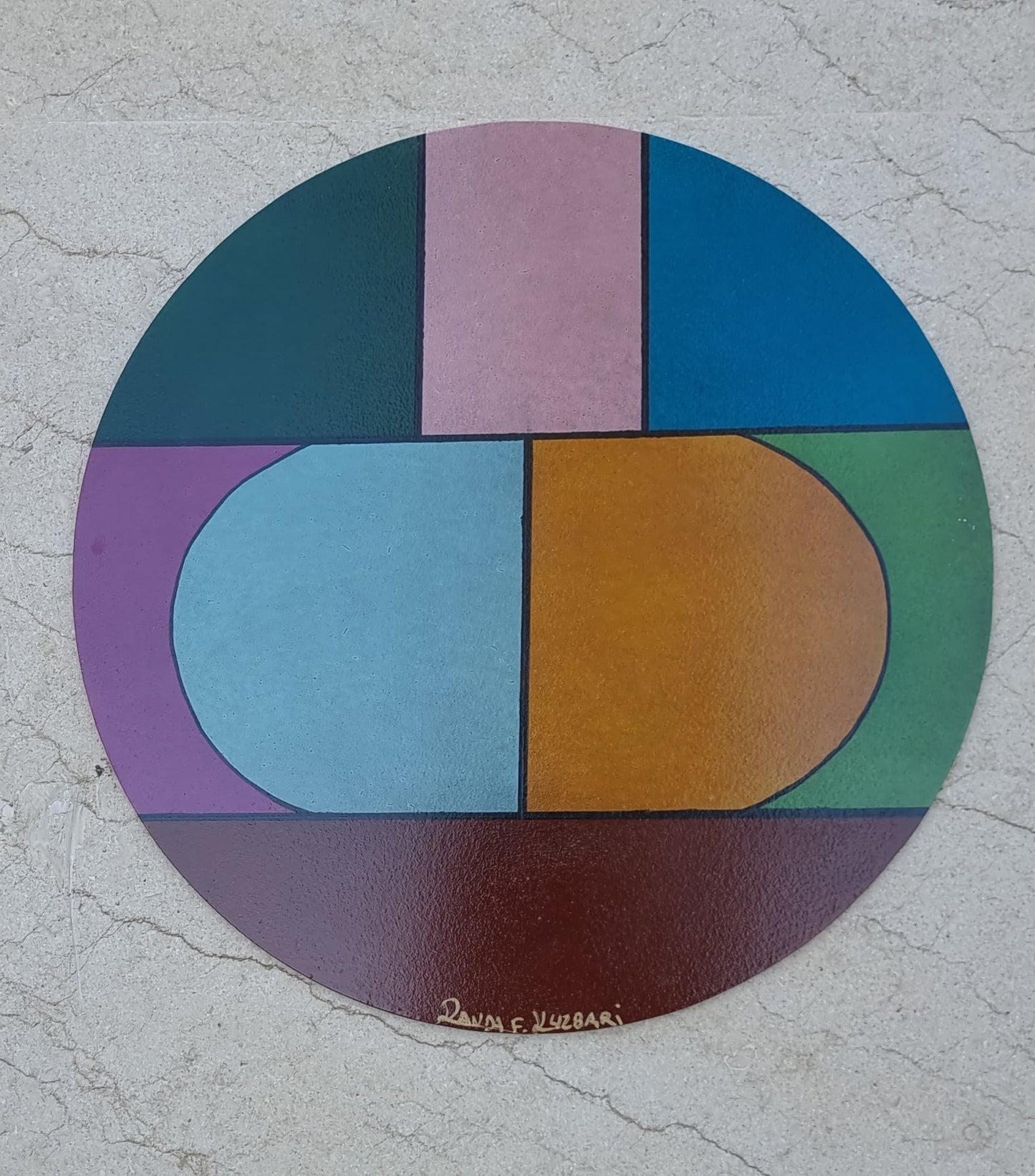 Harmony in Color – Hand-Painted Round Placemat