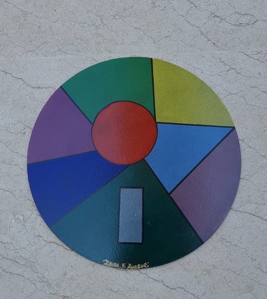 Radiant Rise – Hand-Painted Round Placemat