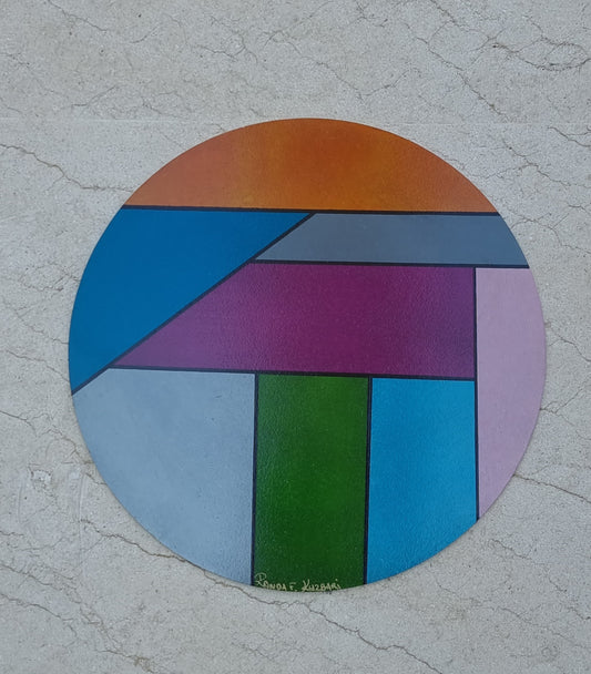 Sunset Prism – Hand-Painted Round Placemat