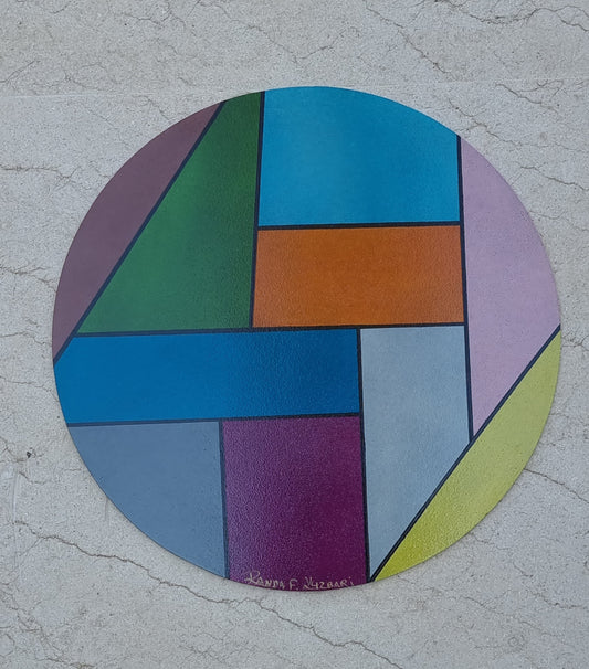 Sunset Motion – Hand-Painted Round Placemat