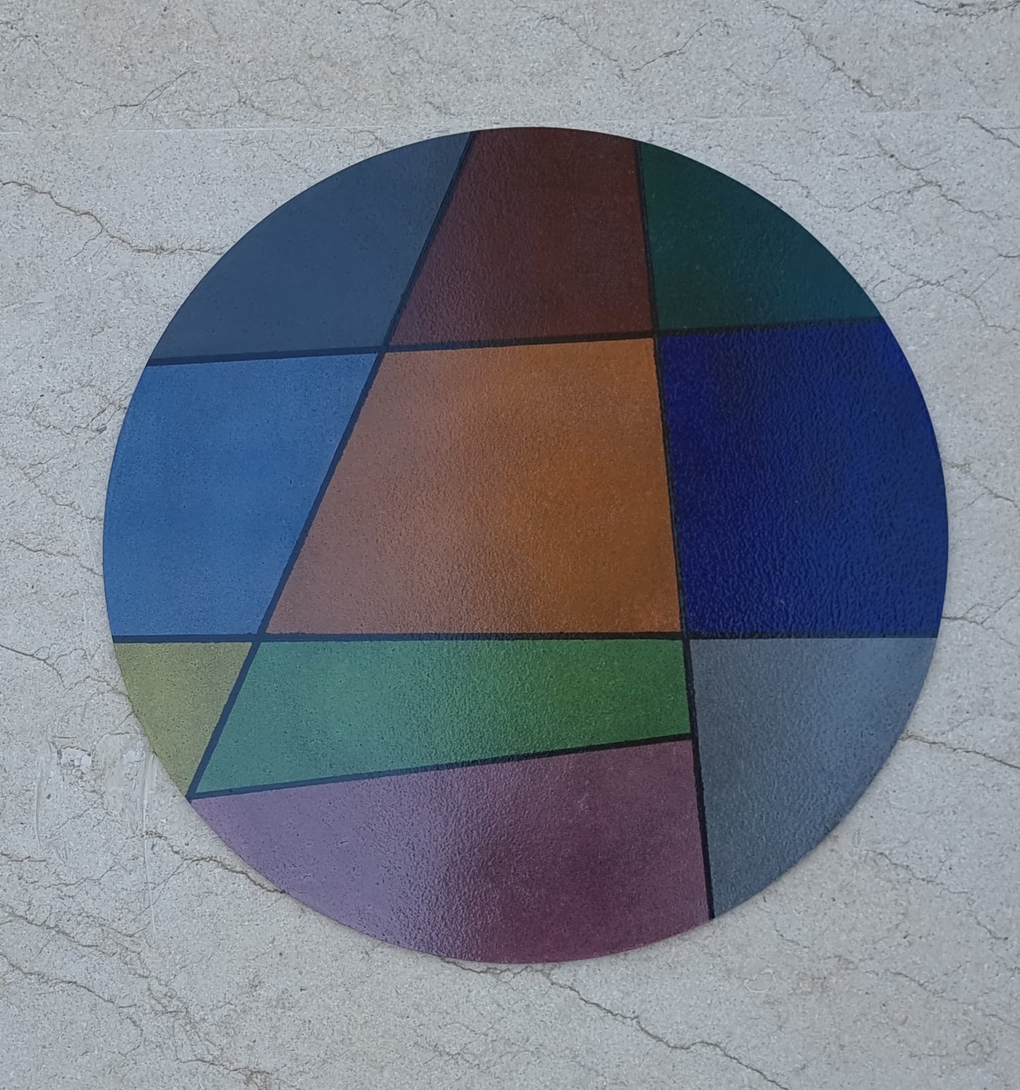 Crescent Ray – Hand-Painted Round Placemat