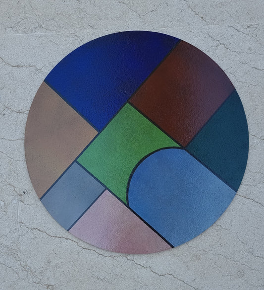 Starburst Geometry – Hand-Painted Round Placemat