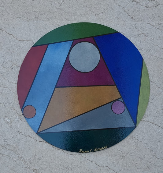 Radiant Angles – Hand-Painted Round Placemat