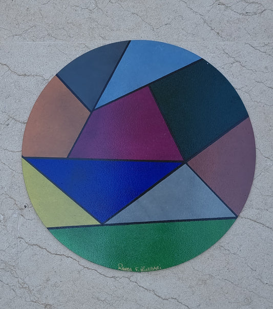 Golden Arc – Hand-Painted Round Placemat