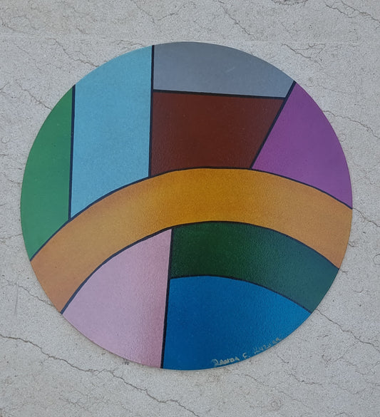 Fractured Light – Hand-Painted Round Placemat