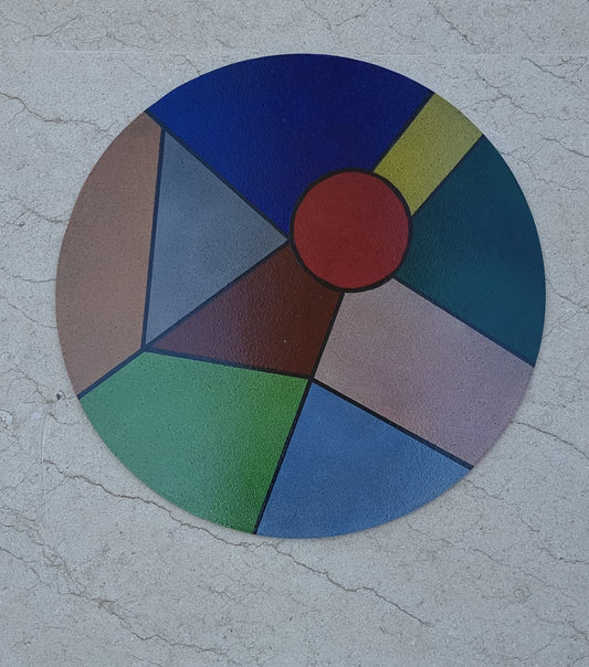 Golden Horizon – Hand-Painted Round Placemat