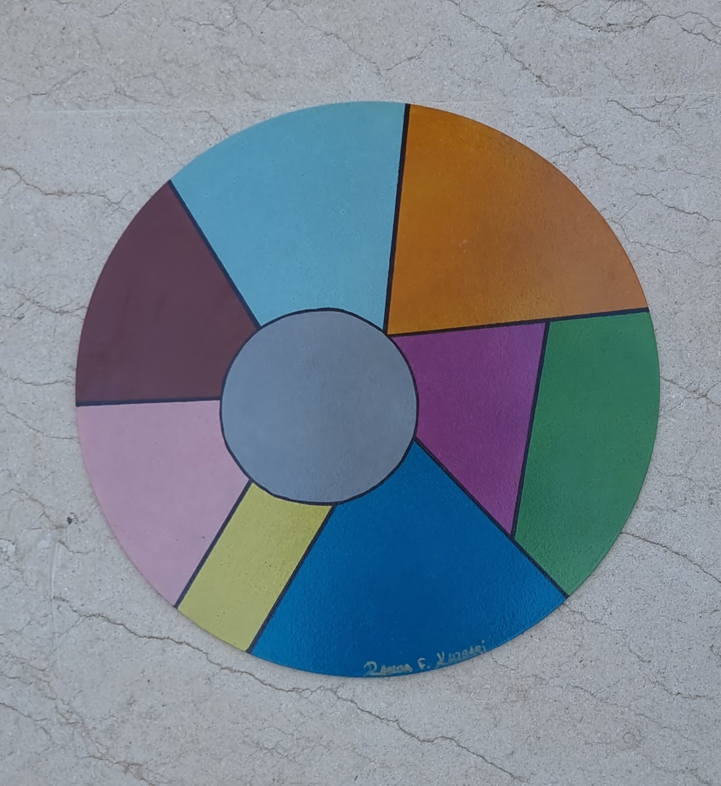 Abstract Vista – Hand-Painted Round Placemat