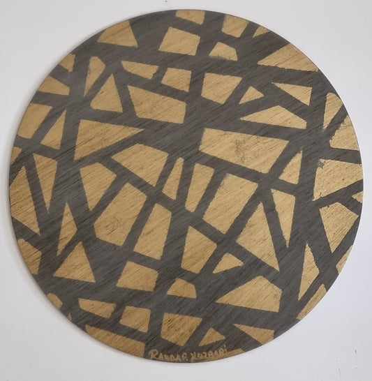 Golden Shards – Hand-Painted Round Placemat