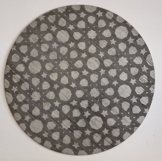 Silver Galaxy – Hand-Painted Round Placemat