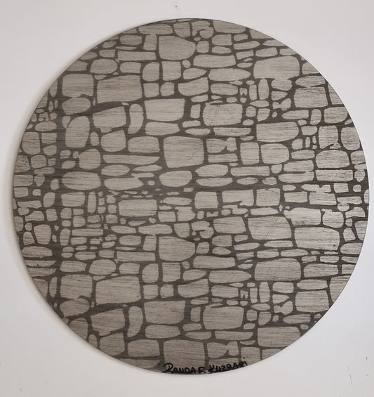 Cobblestone Silver – Hand-Painted Round Placemat